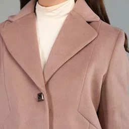 honnete 100 % Polyester Solid Coat For Women image 5