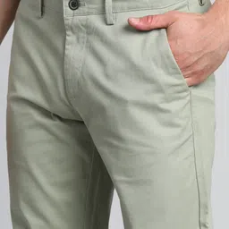 peter england Men Slim Fit Green Cotton Blend Trousers image 5