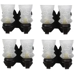 1ST TIME White & Black Printed Wood Contemporary Abstract Shaped Shaped Wall Lamp-picture-18