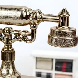 Gopalvilla Bronze-Toned & White Vintage Telephone Shaped Round Alarm Clock image 4