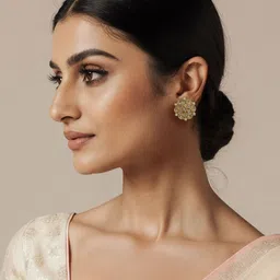 Kalakrith Milano Crystals studded & Beaded Floral Shaped Studs image 2