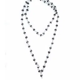 Divine souvenirs Unisex Silver-Plated Rudraksh Beaded Statement Chain image 2