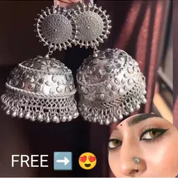 ISLANA Dome Shaped Jhumkas Earrings-image-33