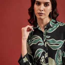 all about you Tropical Print Coller Neck Maxi A Line Dress image 2