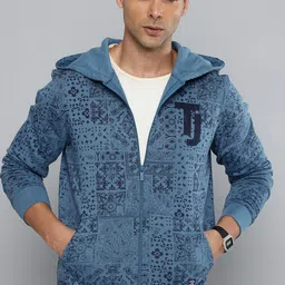 Indian Terrain Ethnic Printed Hooded Sweatshirt-picture-22