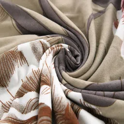 HOKIPO Brown & White Printed Polyester 1 Piece Sofa Cover With Arms image 2