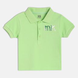 MINI KLUB Boys Typography Printed Polo Collar Pure Cotton T-shirt-picture-43
