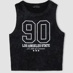 DeFacto Typography Printed Cotton Tank Crop Top-picture-11