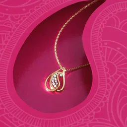 Mia By Tanishq Women 14Kt Gold Paisley Pendant With 0.06 Carat Natural Diamond - 0.797 g-picture-37