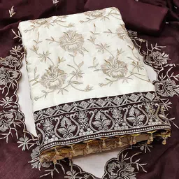 Maroosh Embroidered Thread Work Unstitched Dress Material-picture-35