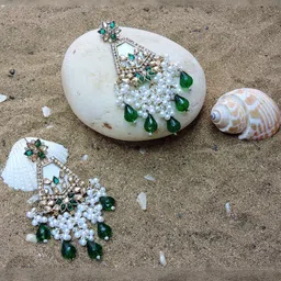 VATSALYA creation Gold-Plated Alloy Artificial Stones Earrings image 2