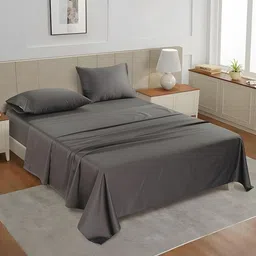 LANE LINEN Black King Bedsheet with 2 Pillow Covers-picture-33
