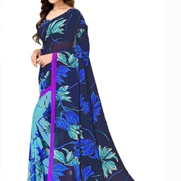 KANOODA Women Floral Printed Pure Georgette Sarees-image-20