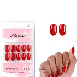 NAILWIND Set Of 24 Press On Nails - Red - V-17 image 4