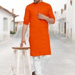 ANUJ FASHION Men Blended Straight Kurtas-picture-24