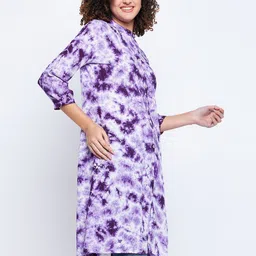 Moda Rapido Tie & Dyed Band Collar A-Line Kurta image 4