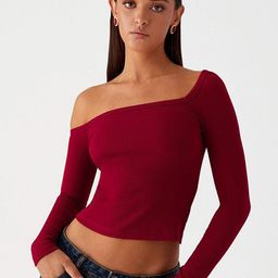 bebe DressBerry Women One Shoulder Fitted Crop Top-picture-30