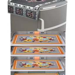 LooMantha Beige PVC Fridge Cover & Mat Set-picture-15