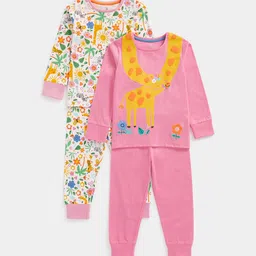 mothercare Girls Pack Of 2 Printed Night suit-picture-41