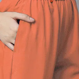 GoSriKi Women Ethnic Motifs Solid Kurta with Trousers & Dupatta image 4