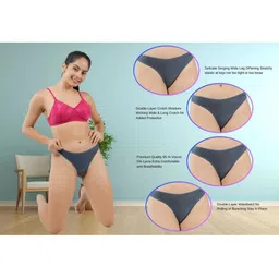 ORLIZEA Pack of 4 Women Low-Rise Cotton Blend Thongs image 5