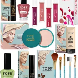 FOPE Set Of 15 Foundation, Compact, Mascara, Lipstick, Nail Polish & Brush Set image 1