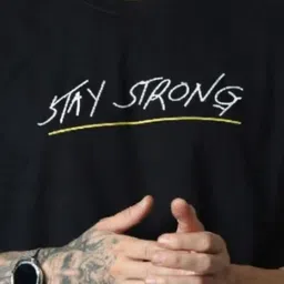 Mast & Harbour Typography Printed Round Neck Cotton Oversized T-shirt image 5