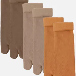 FIMS Women Pack Of 3 Striped Calf Length Thumb Socks-picture-14