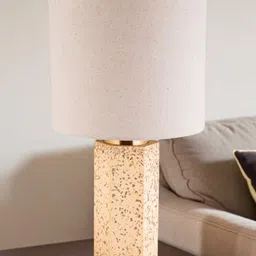 AARVI DECOR STUDIO Brown Ceramic Contemporary Cylindrical Shaped Table Lamp with Adjustable Cord-image-70