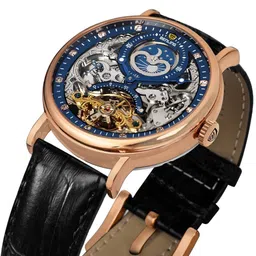 BENLING Men Dial & Leather Straps Analogue Automatic Watch BL-0010-GLD-BLK STR image 2