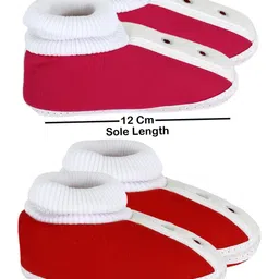 NESKA MODA 3 To 12 Month Infants Set of 2 Pair Combo Cute Soft Cotton Shoe Booties image 2
