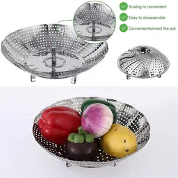 ldenterprise Basket For Vegetable / Insert for Pots, Pans, Crock & more... 5.6'' to 9'' Stainless Steel Fruit & Vegetable Basket image 2