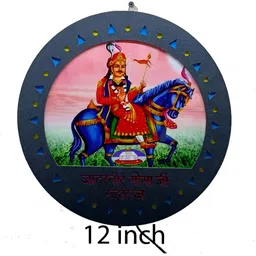 SHRI KHATU SHYAM CREATION Black & Navy Blue Religious Printed Wall Photo Frame image 2