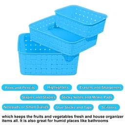 Aura Blue Set of 3 Regular Desk Organiser Organisers image 4