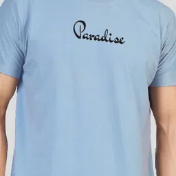 Greylongg Men Typography Printed Applique T-shirt image 2