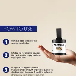 ADOMOUR Root Touchup Powder- 10 g- Dark Brown image 2