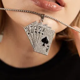 kazare Rhodium-Plated Geometric Pendants with Chains image 4