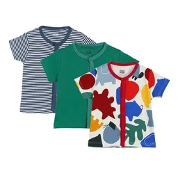 MINI KLUB Kids Infants Pack Of 3 Printed Cotton Jhabla  Vests-picture-18