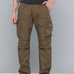 Flying Machine Men Tapered Fit Pleated Cargos-image-13