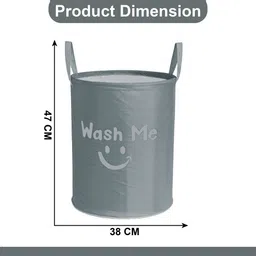 Aura 2-Pcs Grey Printed Foldable LaundryBag45L image 3