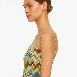 R.Code by The Roadster Life Co. Women Geometric Printed Shoulder Straps Crop Top image 2