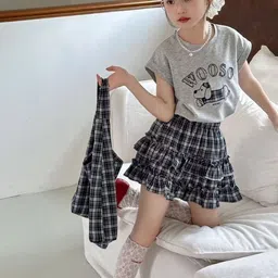 LULU & SKY Girls Printed T-shirt with Skirt-picture-24