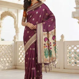 Anouk Rustic Woven Design Zari Silk Blend Banarasi Saree-picture-20