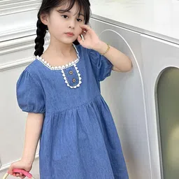 FOREVER FRIDAY Girls Puff Sleeve A-Line Dress-picture-24