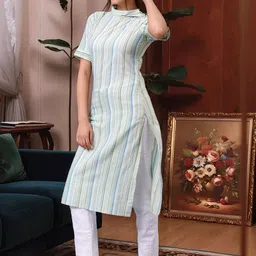 Anouk Rustic Women Checked Kurta image 5