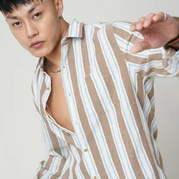 VASTRADO Men Classic Slim Fit Multi Stripes Opaque Striped Casual Shirt-picture-29
