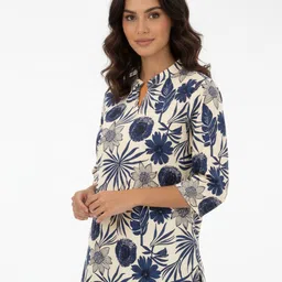 Anouk Rustic Floral Printed Mandarin Collar Straight Kurti-picture-21