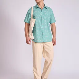 Espanshe Men Lucius Abstract Printed Spread Collar Cotton Casual Shirt image 3