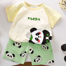FOREVER FRIDAY Boys Printed Round Neck Pure Cotton T-shirt with Shorts-picture-32