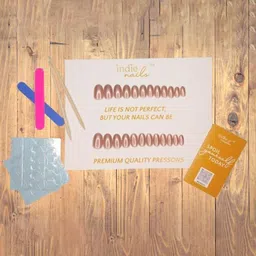Indie Nails Set Of 24 Short Oval Shaped Reusable Press-On Nails Kit - Rose Gold-image-77